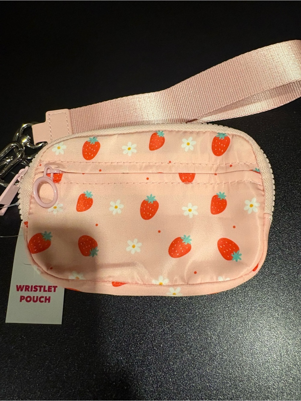 Kids Strawberry Wristlet Pouch - Pink